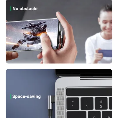 Cáp sạc Type C bẻ góc 90 dài 1m PD 100W Ugreen 70643 US334