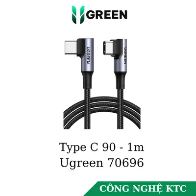 Cáp USB Type C dài 1m góc 90 PD 100W Ugreen 70696
