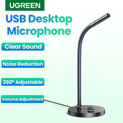 Micro thu âm để bàn có dây cắm máy tính điện thoại Ugreen 90416 CM564