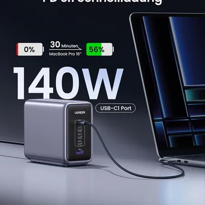 Củ sac Nexcode GaN 300W Desktop Charger EU 4C1A Ugreen 90903B