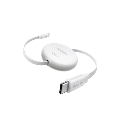 Cáp dữ liệu USB Type-C dạng rút gọn dài 1M màu trắng Ugreen 95673 L531