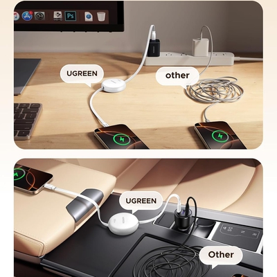 Cáp dữ liệu USB Type-C dạng rút gọn dài 1M màu trắng Ugreen 95673 L531