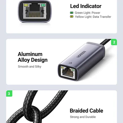 Cáp chuyển USB Type C sang LAN 1Gbps Ugreen 40322