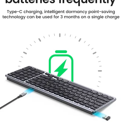 Wireless Ultra Slim Wireless & Bluetooth Keyboard Ugreen 15258