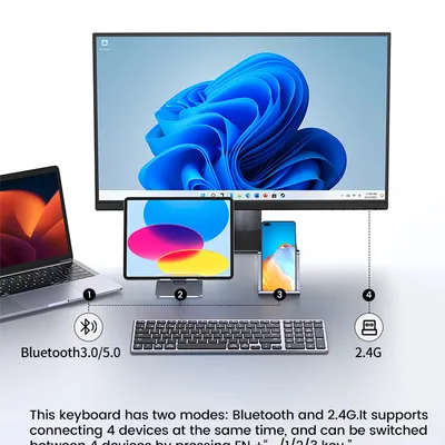 Wireless Ultra Slim Wireless & Bluetooth Keyboard Ugreen 15258