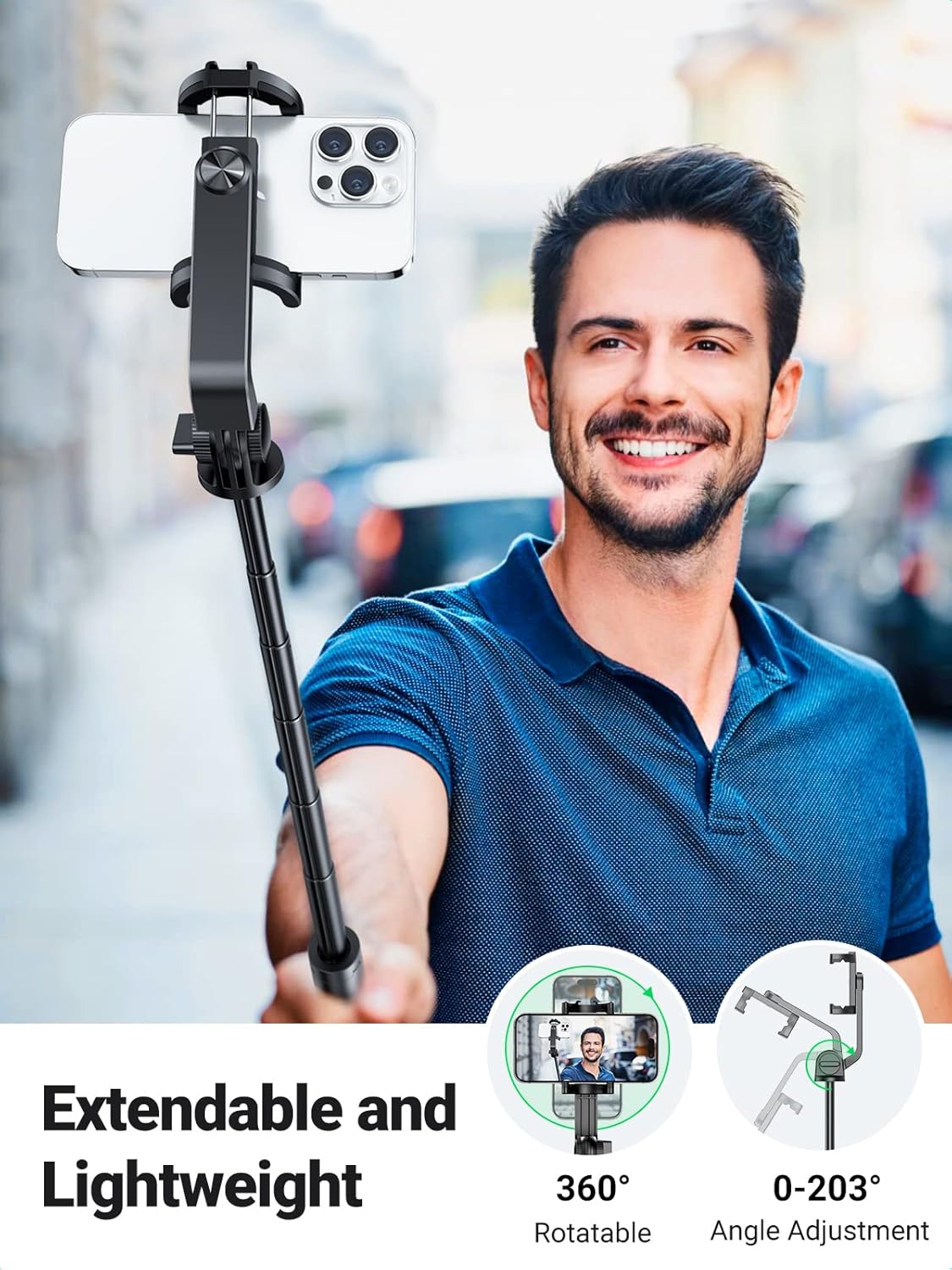 Gậy tự chụp ảnh và kẹp điện thoại có Bluetooth Ugreen 15062 LP586 Gậy tự chụp ảnh và kẹp điện thoại có Bluetooth Ugreen 15062 LP586
