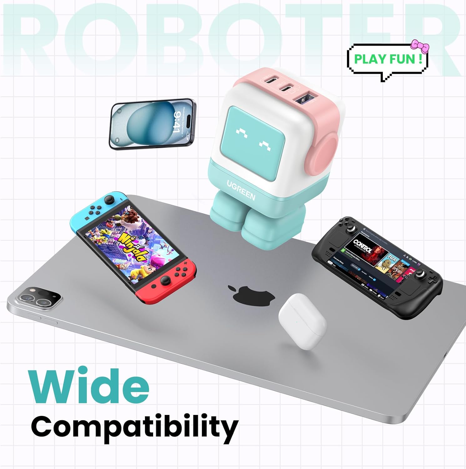 Củ sạc nhanh Robot GaN Nexode RG 65W Ugreen 35856 CD361 Củ sạc nhanh Robot GaN Nexode RG 65W Ugreen 35856 CD361