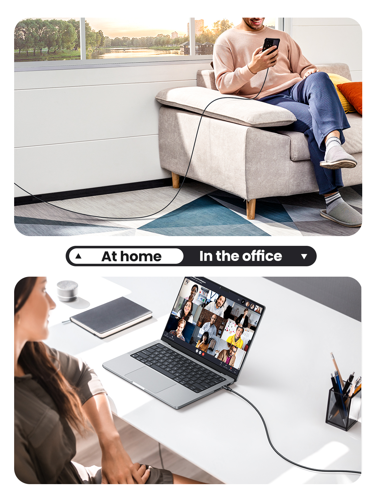 Cáp sạc Type-C 60W 1M Ugreen 50997 US286 Cáp sạc Type-C 60W 1M Ugreen 50997 US286