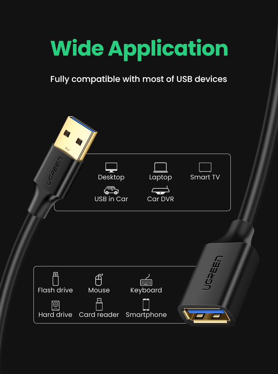 Cáp nối dài USB 3.0 dài 5M Ugreen 90722 Cáp nối dài USB 3.0 dài 5M Ugreen 90722