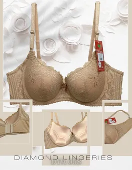 Áo Ngực Màu Da Ren Hoa Có Đệm