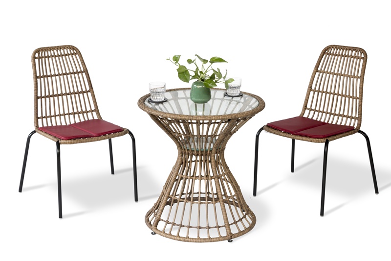 Bàn ghế cafe sân vườn đan giả mây Bàn ghế cafe sân vườn đan giả mây
