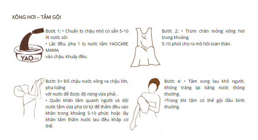 Cách tắm Yaocare mama từ thảo dược