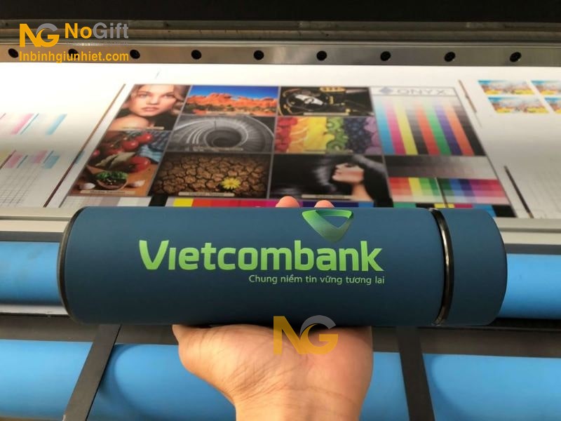 Bình giữ nhiệt in logo Ngân hàng Vietcombank Bình giữ nhiệt in logo Ngân hàng Vietcombank