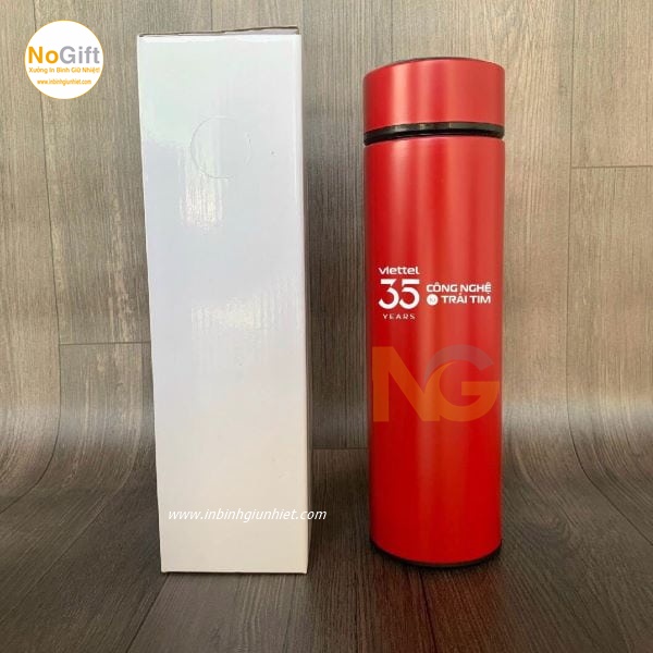 Bình giữ nhiệt inox 304 màu đỏ in logo Viettel Bình giữ nhiệt inox 304 màu đỏ in logo Viettel