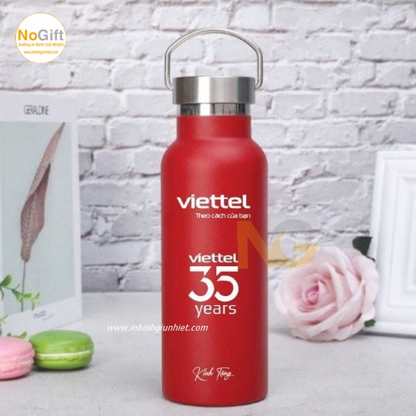 Bình giữ nhiệt in logo Viettel 500ml Bình giữ nhiệt in logo Viettel 500ml