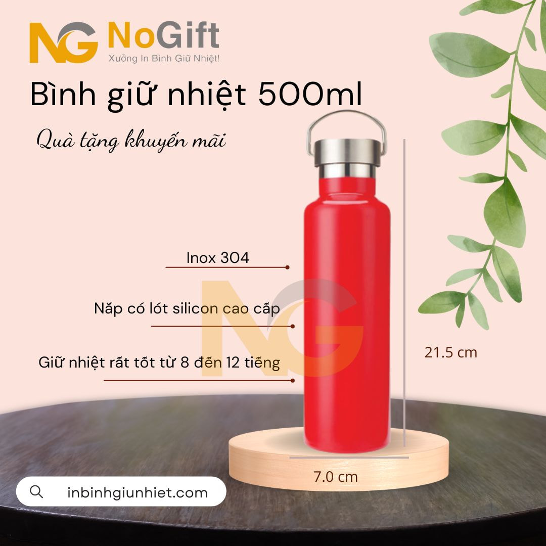 Bình giữ nhiệt in logo Viettel 500ml Bình giữ nhiệt in logo Viettel 500ml