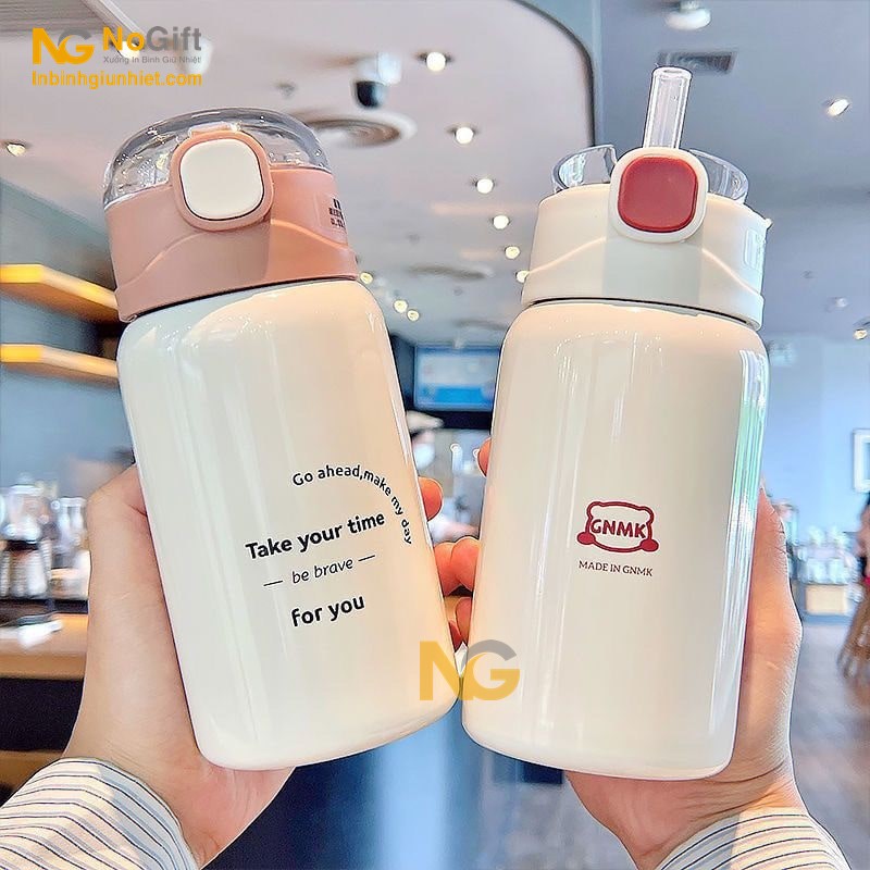 Bình nước giữ nhiệt có ống hút quà tặng Bình nước giữ nhiệt có ống hút quà tặng