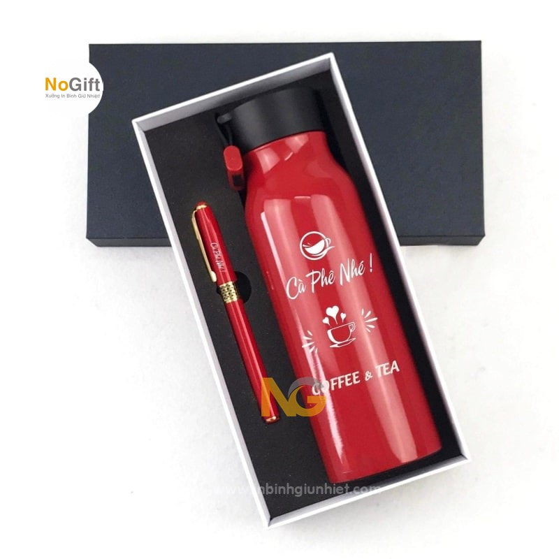 Set quà ly nước giữ nhiệt in logo Set quà ly nước giữ nhiệt in logo