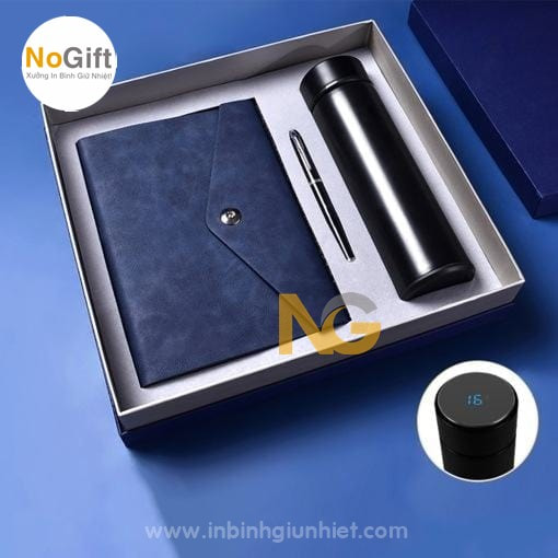 Set quà tặng bình giữ nhiệt sổ tay in logo công ty Set quà tặng bình giữ nhiệt sổ tay in logo công ty