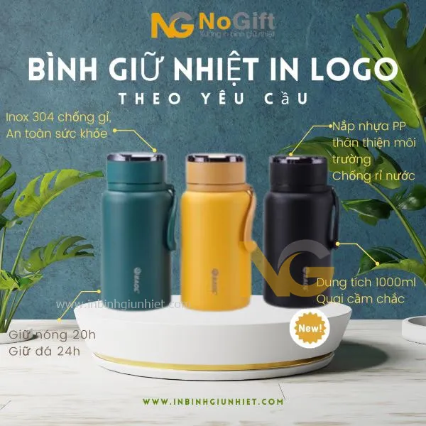 Bình giữ nhiệt in logo Blao 1000ml