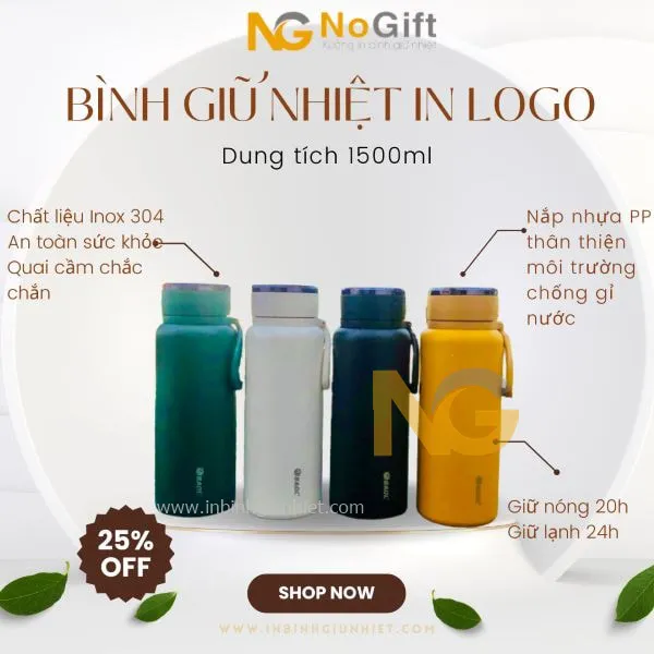 Bình giữ nhiệt in logo Blao 1500ml
