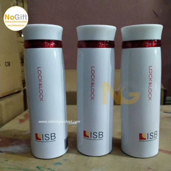Bình giữ nhiệt in logo Trường ISB Lock&Lock 450ml
