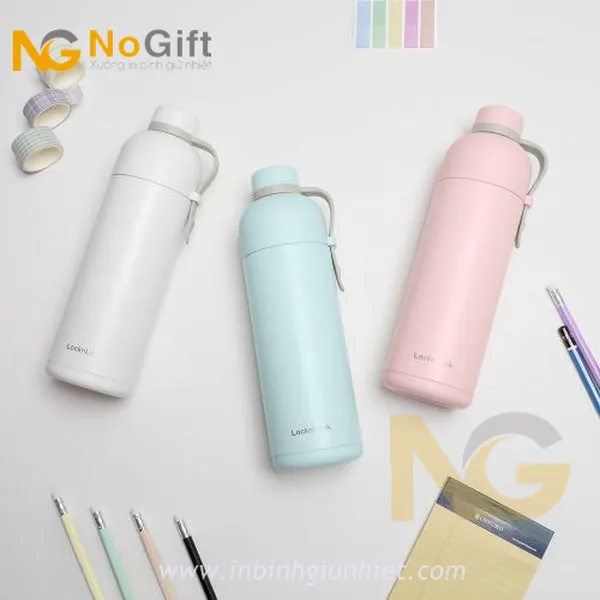 Bình Giữ Nhiệt Lock&Lock Belt Bottle 490ml LHC4267WHI- Màu Trắng