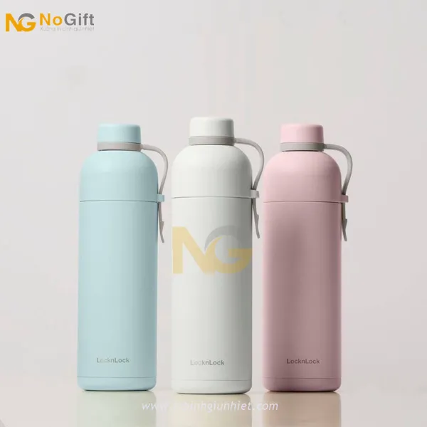Bình Giữ Nhiệt Lock&Lock Belt Bottle 490ml LHC4267WHI- Màu Trắng