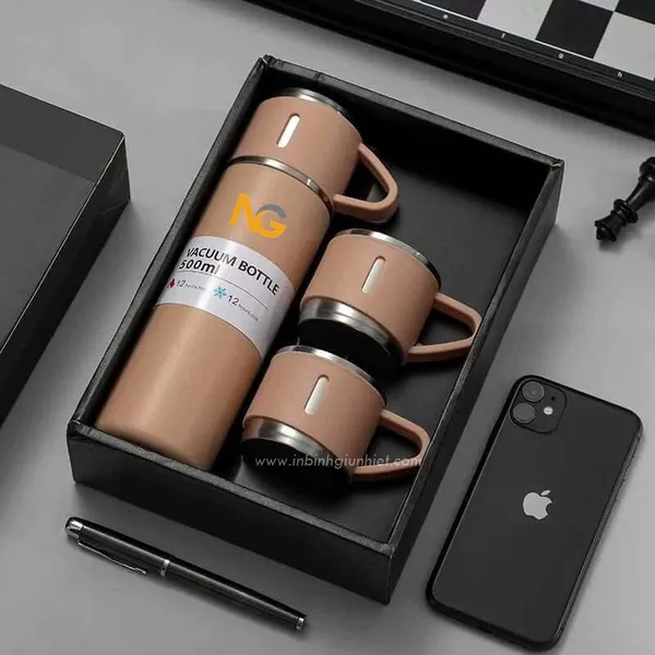 Bình giữ nhiệt quà tặng kèm 2 ly