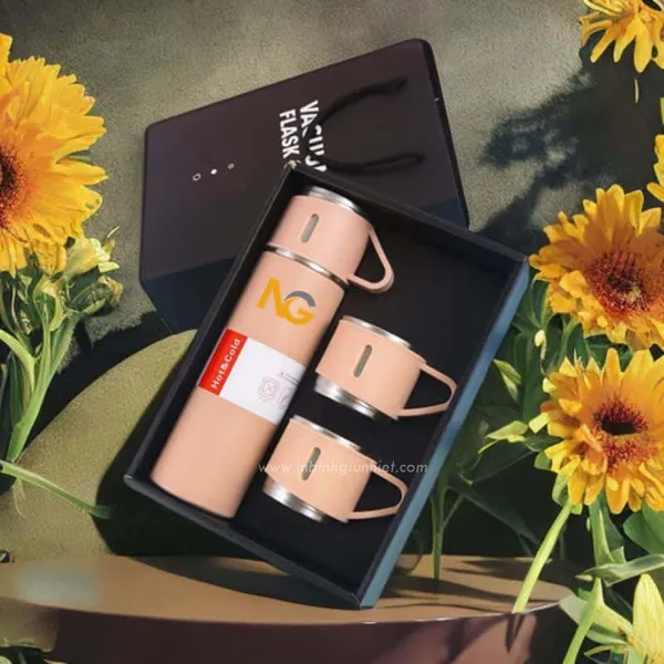 Bình giữ nhiệt quà tặng kèm 2 ly