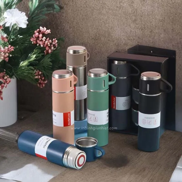 Bình giữ nhiệt quà tặng kèm 2 ly