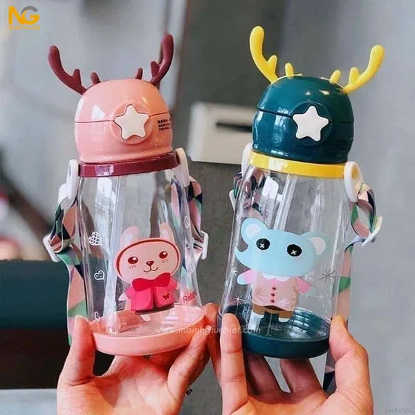 Bình đựng nước nhựa sừng hươu 600ml