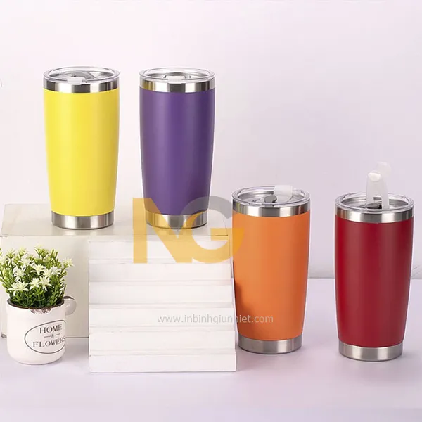 Ly giữ nhiệt in logo viettel màu đỏ 600ml 