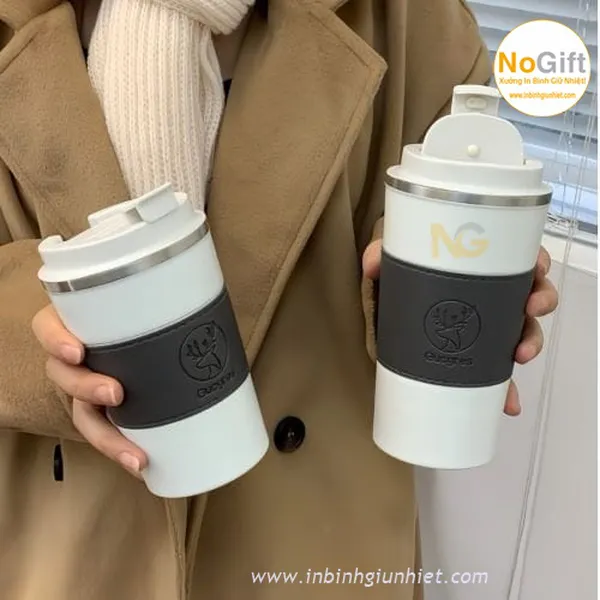 Ly Giữ Nhiệt bọc da in khắc logo 300ml 510ml
