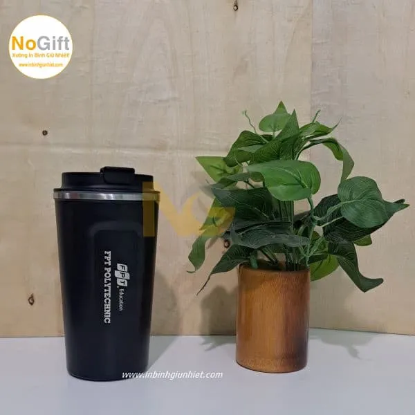 Ly Giữ Nhiệt In Logo FPT 510ml - màu đen
