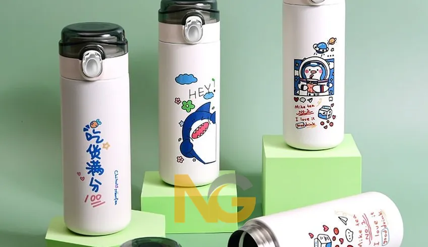 Khắc chữ bình giữ nhiệt với 3 Phương pháp hiện đại được áp dụng tại NoGift