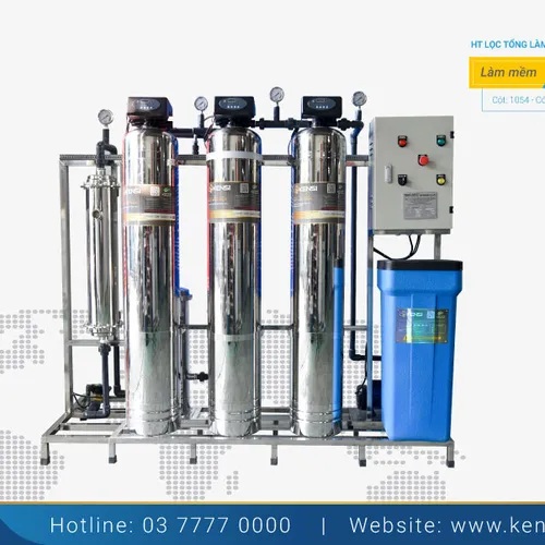 HỆ THỐNG LỌC NƯỚC TỔNG LÀM MỀM 3 CỘT INOX TÍCH HỢP LỌC UF 1000LH