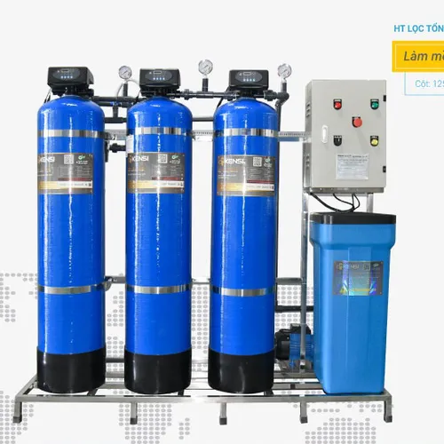 HỆ THỐNG LỌC NƯỚC TỔNG LÀM MỀM 3 CỘT COMPOSITE VAN TỰ ĐỘNG 1500LH