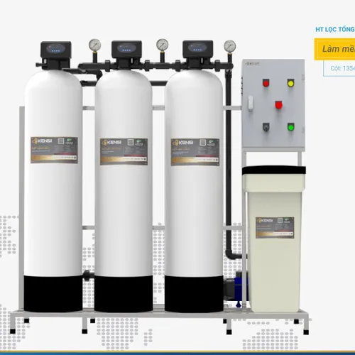 HỆ THỐNG LỌC NƯỚC TỔNG LÀM MỀM 3 CỘT COMPOSITE VAN TỰ ĐỘNG 2000LH
