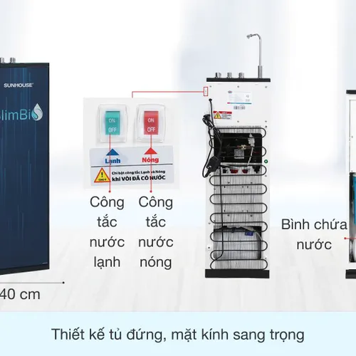 Máy lọc nước RO nóng nguội lạnh Sunhouse SHA76213CK 10 lõi