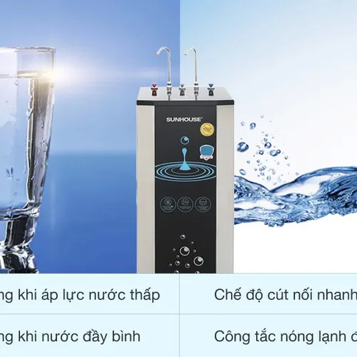 Máy lọc nước RO nóng nguội lạnh Sunhouse SHR76210CK 10 lõi