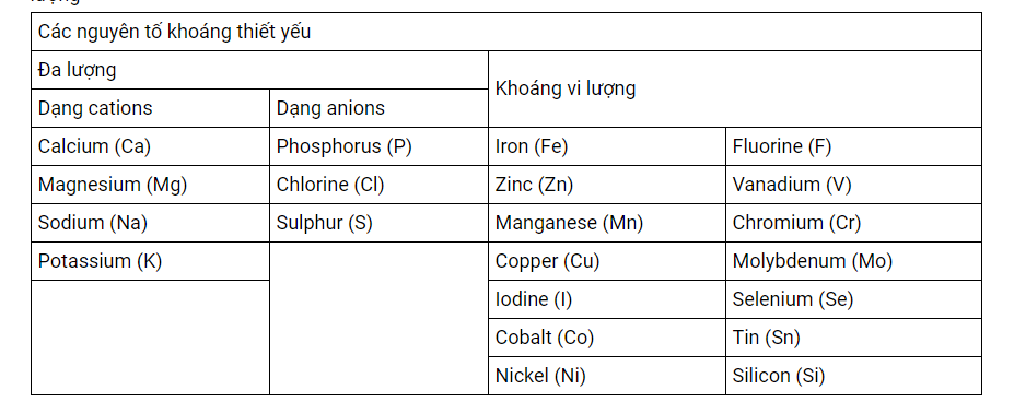 VAI TRÒ CỦA KHOÁNG TRONG NUÔI TRỒNG THỦY SẢN