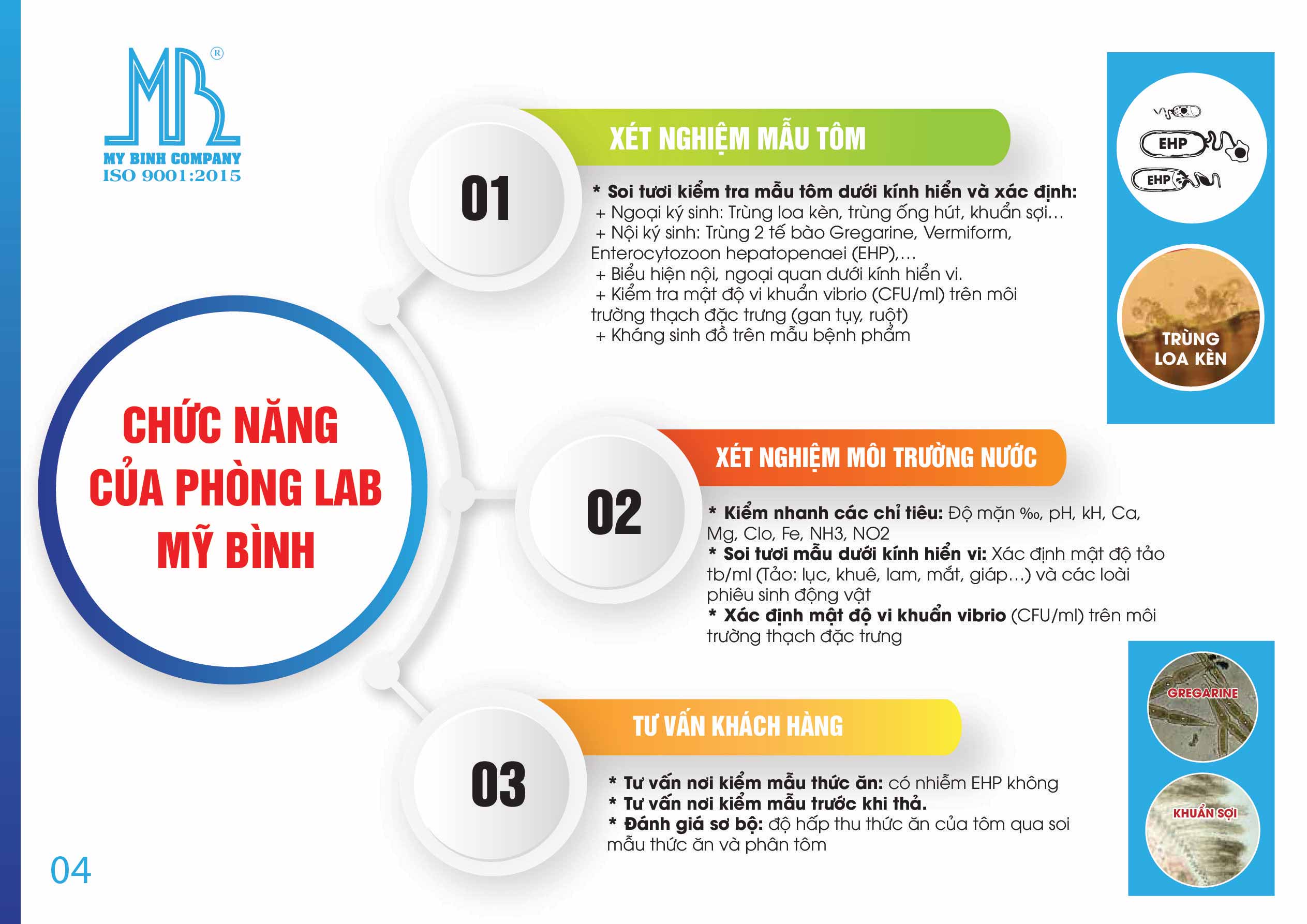 Chức năng của phòng xét nghiệm bệnh tôm của Mỹ Bình Chức năng của phòng xét nghiệm bệnh tôm của Mỹ Bình