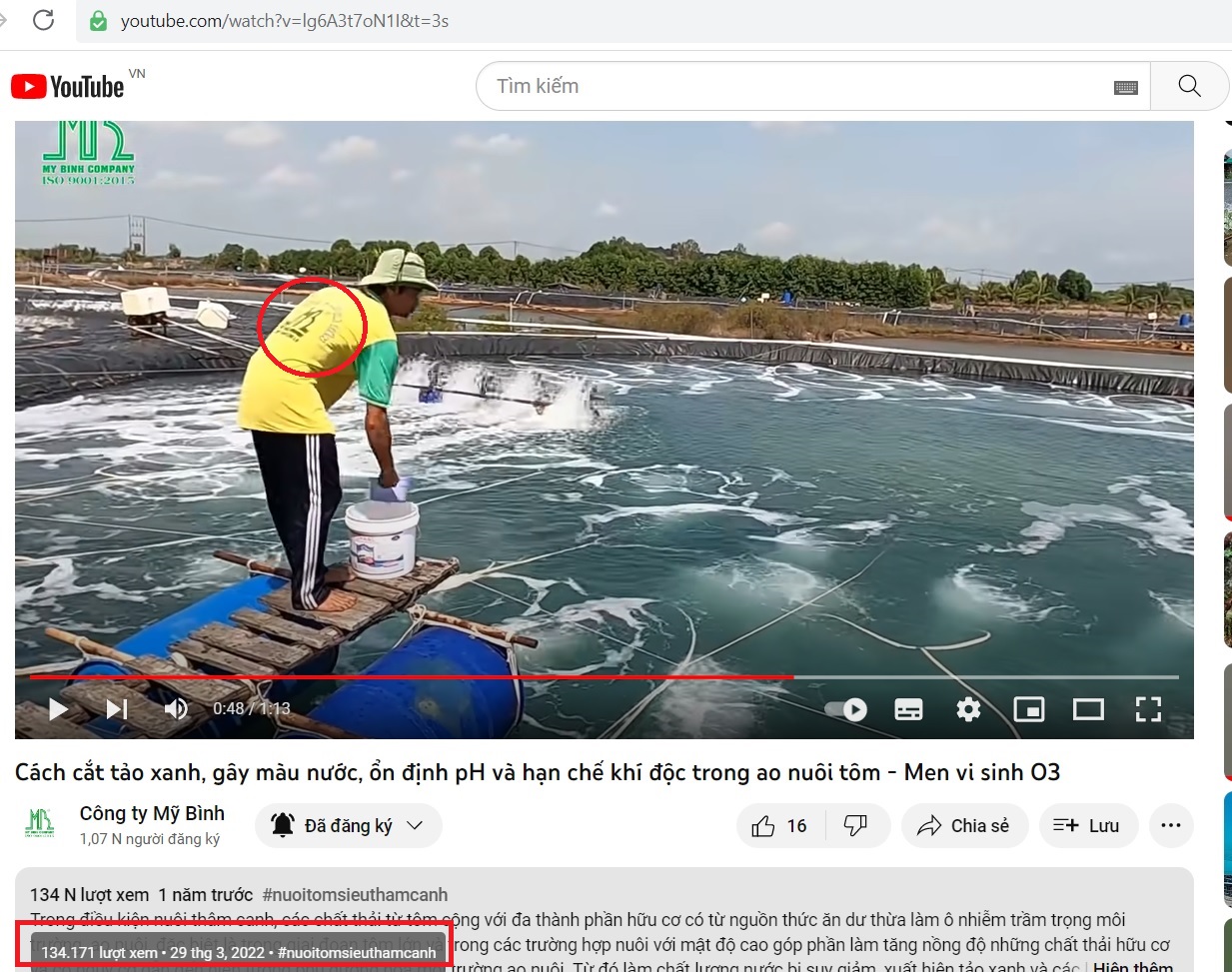 Video men vi sinh O3 của Mỹ Bình đăng tử ngày 29/03/2022 trên kênh Youtube của Mỹ Bình Video men vi sinh O3 của Mỹ Bình đăng từ ngày 29/03/2022 trên kênh Youtube của Mỹ Bình