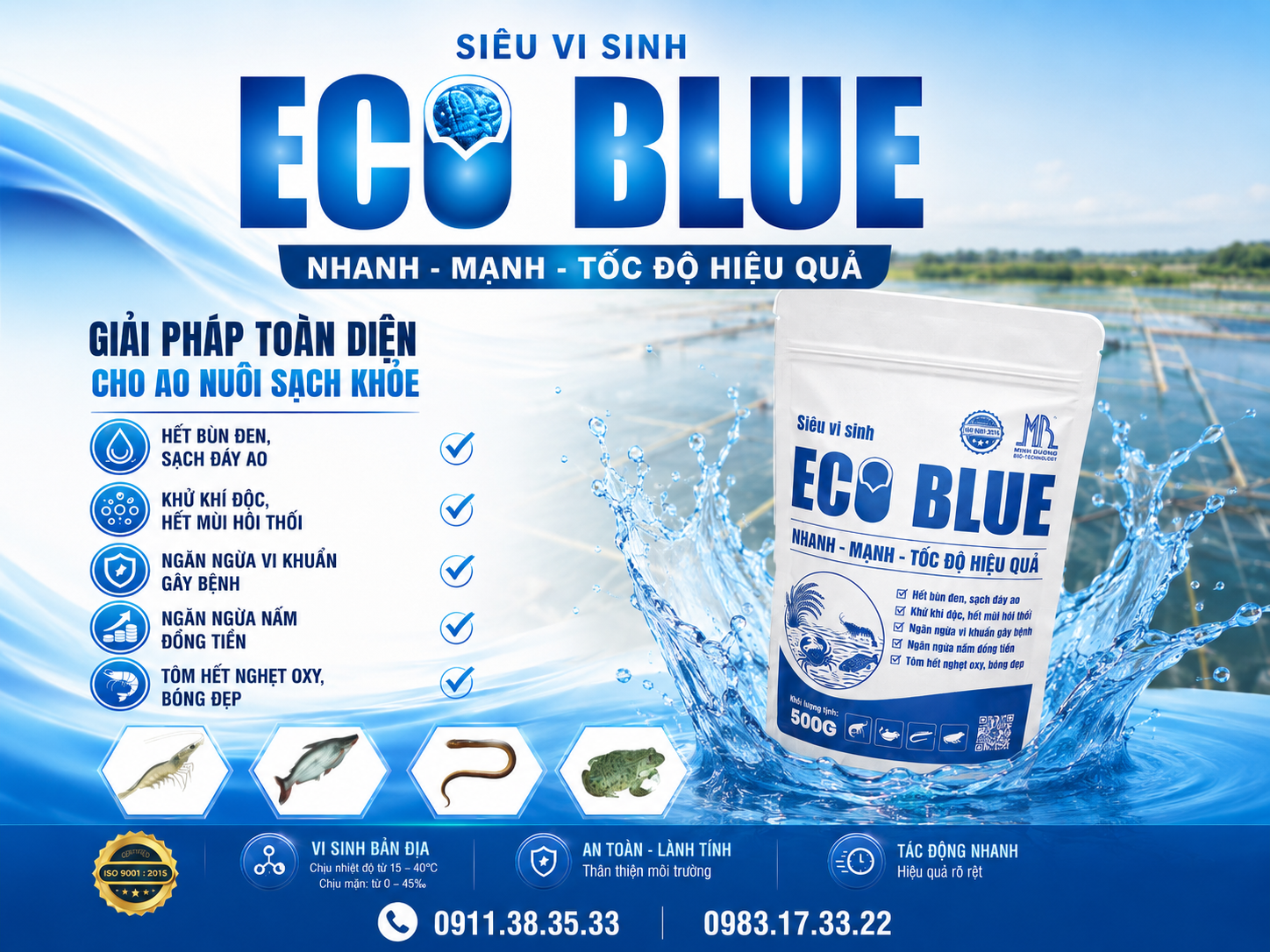 Men vi sinh ECO BLUE - xử lý nước, đáy ao nuôi tôm