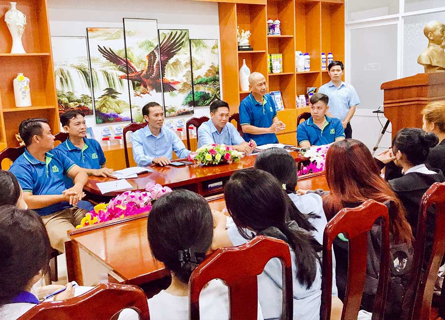 ban giám đốc Mỹ Bình chia sẻ về chương trình nhận thực tập sinh ngành thủy sản