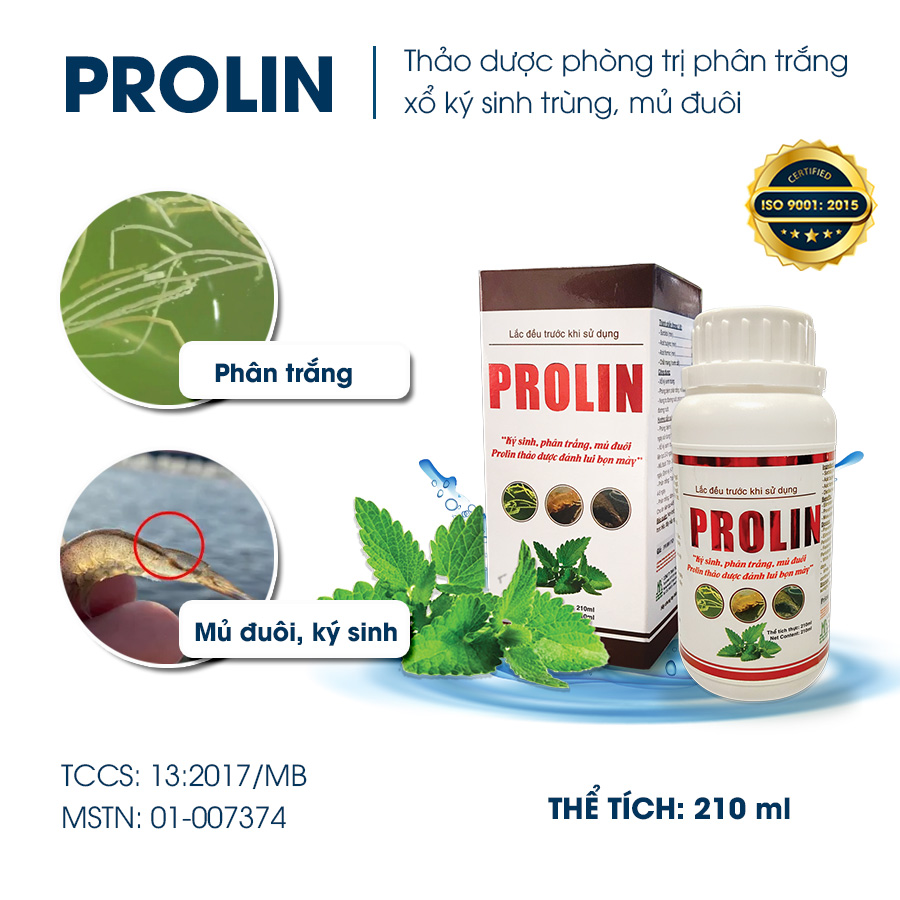 Thảo dược PROLIN, phòng và điều trị bệnh phân trắng cho tôm