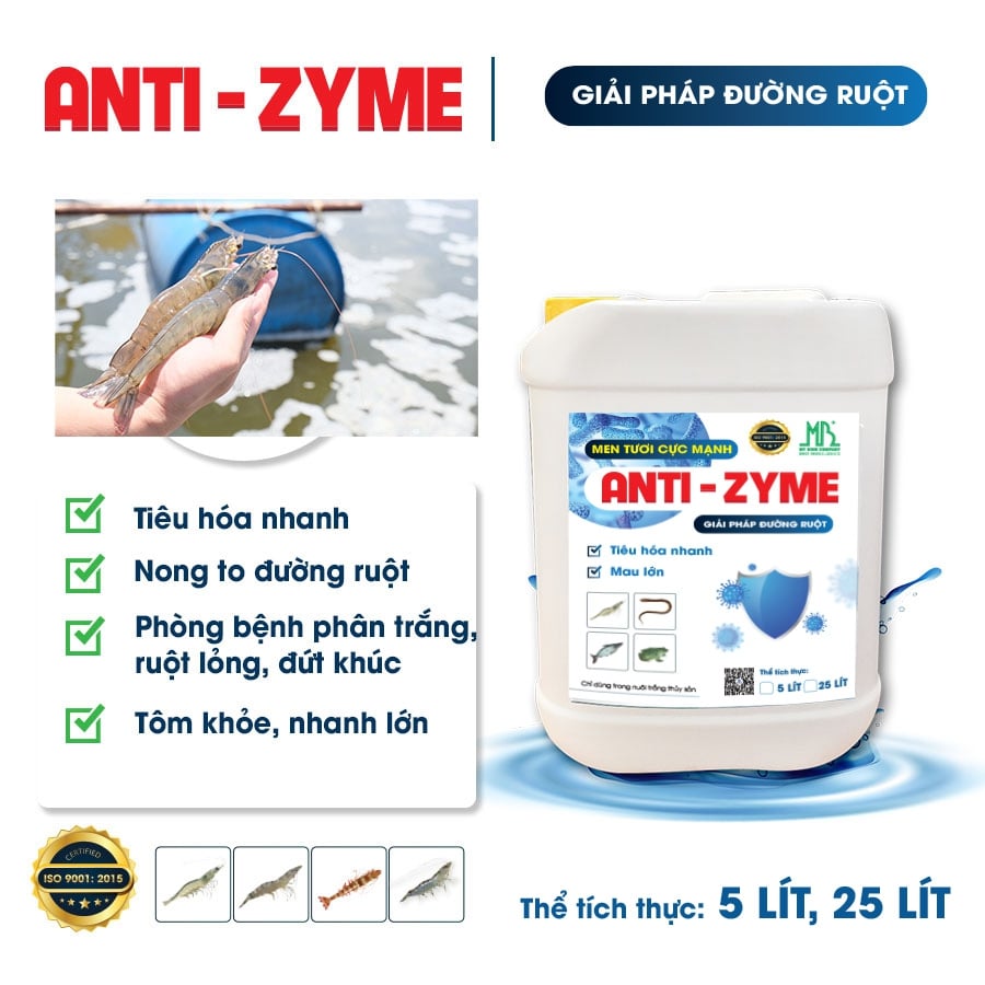 ANTI - ZYME giải pháp đường ruột cho tôm nuôi, hỗ trợ tôm tiêu hóa tốt