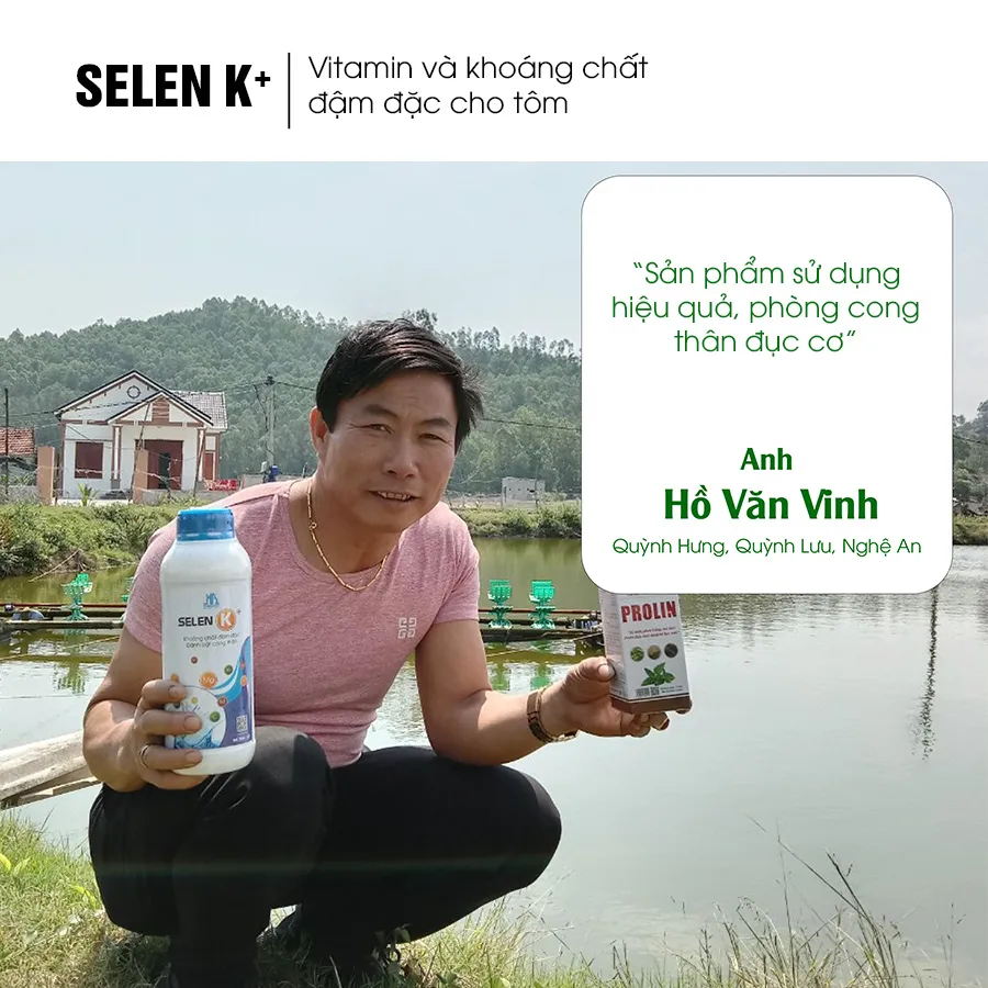 SELEN K+ supplement aids in the prevention of body curvature and white muscle disease for shrimp