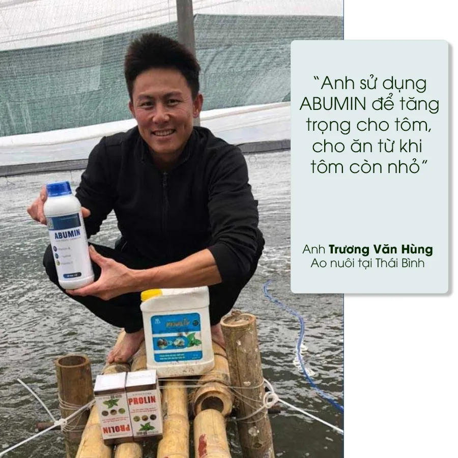 ABUMIN - Tăng trọng cho tôm, chống còi cho tôm loại đặc biệt
